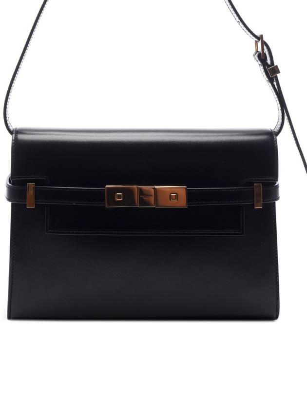 Manhattan Small Shoulder Bag Leather Black - SAINT LAURENT - BALAAN 3