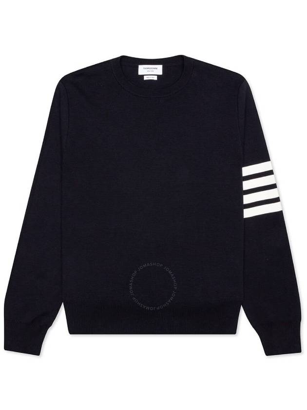 4 Bar Armband Milano Stitch Knit Top Navy - THOM BROWNE - BALAAN 2