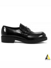 Diapason Opaque Brushed Leather Lace-Up Shoes Black - PRADA - BALAAN 2