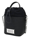 5AC Number Logo Texture Leather Bucket Bag Black - MAISON MARGIELA - BALAAN 3