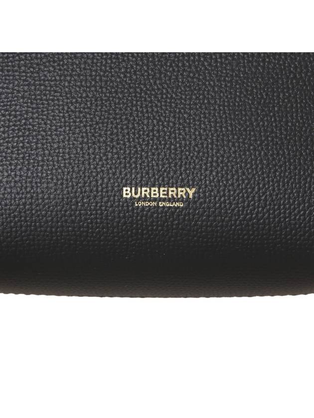 House Check Banner Baby Leather Tote Bag Black - BURBERRY - BALAAN 6