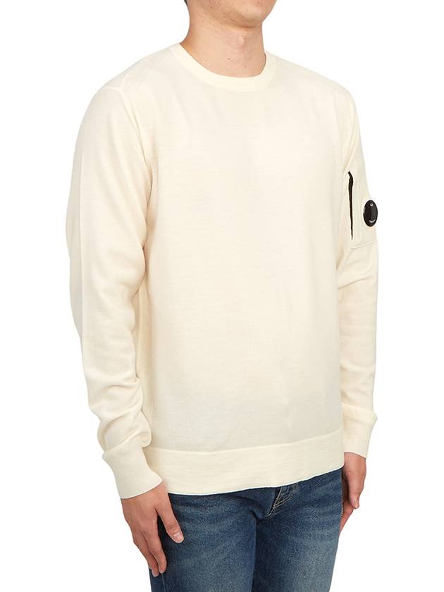 Lens Wappen Wool Knit Top White - CP COMPANY - BALAAN 4