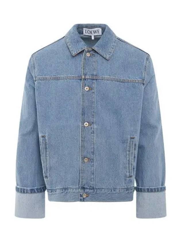 Fisherman Turn Up Denim Jacket Blue - LOEWE - BALAAN 2