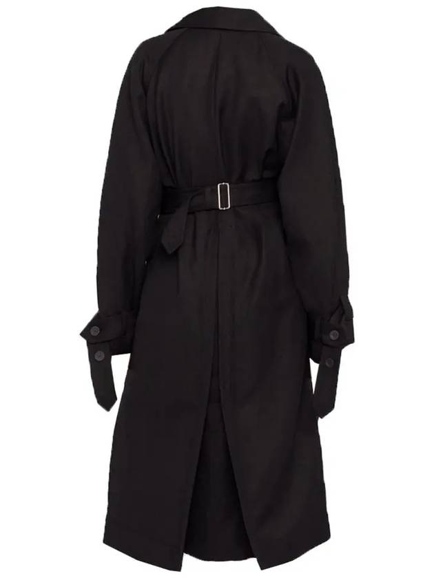 Belt Long Wool Trench Coat Black - ACNE STUDIOS - BALAAN 4