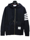 Engineered 4 Bar Diagonal Zip Up Hoodie Navy - THOM BROWNE - BALAAN 2