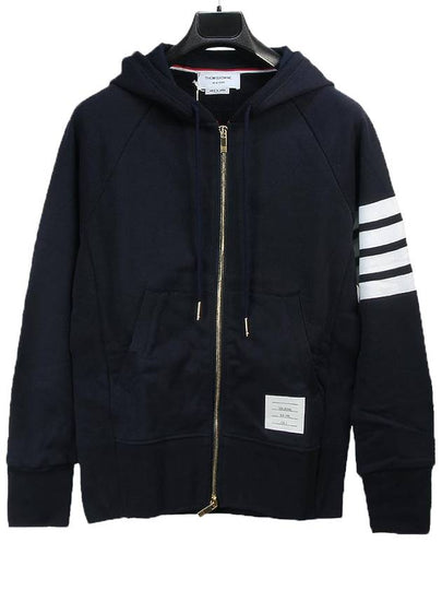 Engineered 4 Bar Diagonal Zip Up Hoodie Navy - THOM BROWNE - BALAAN 2