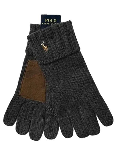 Signature Pony Merino Wool Touchscreen Gloves Charcoal - POLO RALPH LAUREN - BALAAN 1