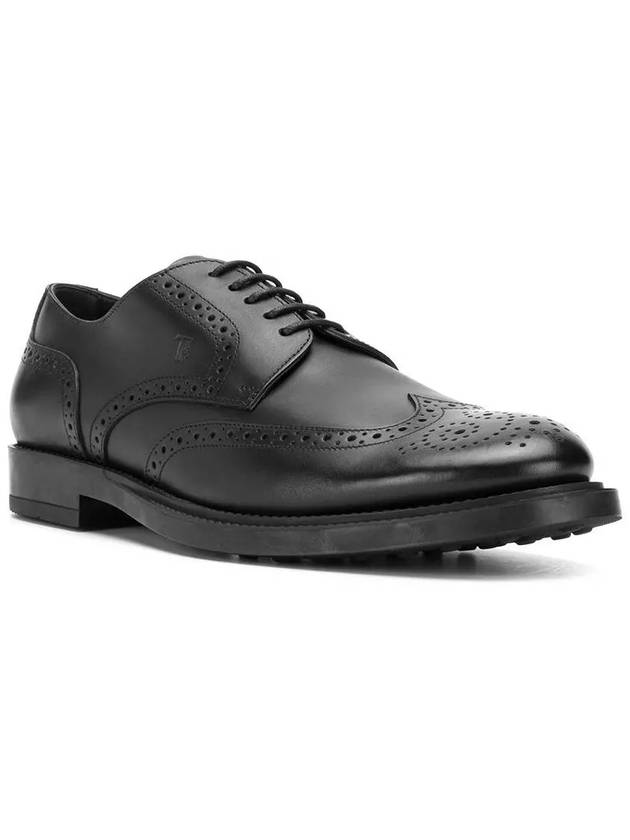 Men's Brogue Derby Shoes Black - TOD'S - BALAAN.