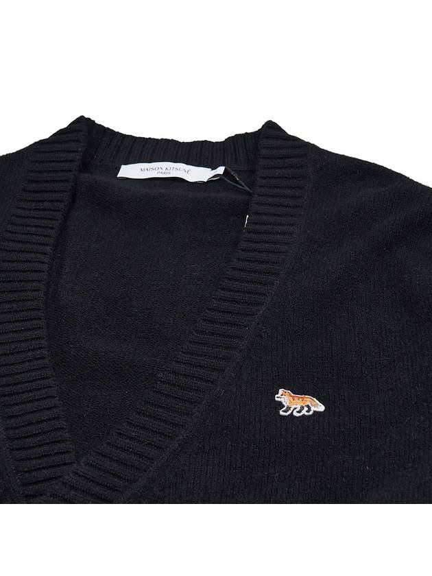 Baby Fox Patch Cosy Cardigan Black - MAISON KITSUNE - BALAAN 8