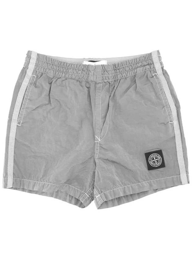 Kids Nylon Metal Swim Short Grey - STONE ISLAND - BALAAN 2