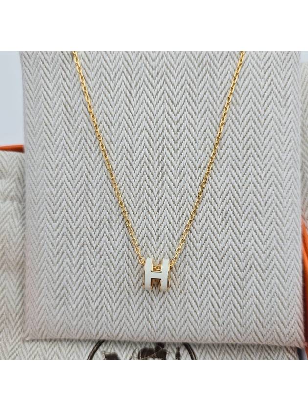 Mini Pop H Pendant Necklace Gold Orange Soy - HERMES - BALAAN 5