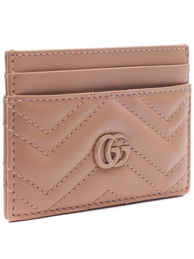 GG Marmont Matelasse 2-Tier Card Wallet Rose Beige - GUCCI - BALAAN 4