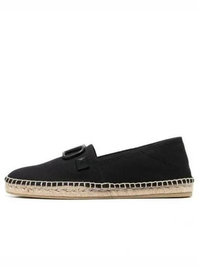 V Logo Stud Espadrilles Shoes Black - VALENTINO - BALAAN 2