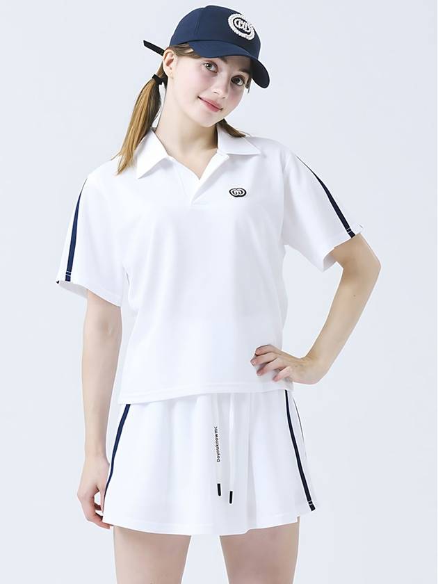 Doyou Know MC Women s Moisture Absorbing Quick Drying Functional Material Color Matching Tape White Skirt Setup DO3242WB15 1 - DOYOUKNOWMC GOLF WEAR - BALAAN 2