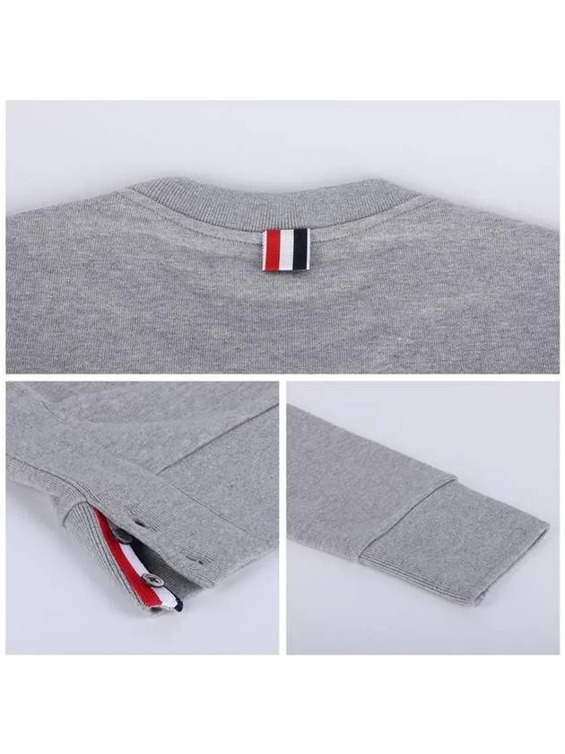 Engineered 4 Bar Stripe Loopback Jersey Knit Crewneck Sweatshirt Light Grey - THOM BROWNE - BALAAN 7