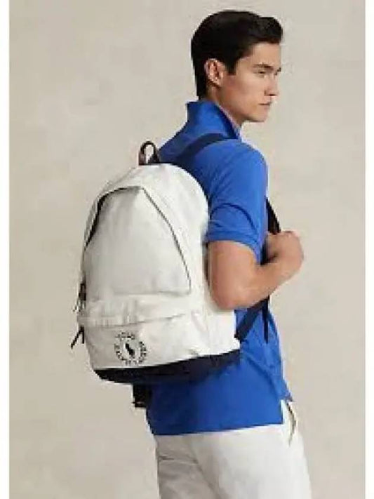 Savings Logo Imbroider Canvas Backpack Navy - POLO RALPH LAUREN - BALAAN 1