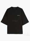 Embroidered Logo Over Short Sleeve T-Shirt Black - PALM ANGELS - BALAAN 2