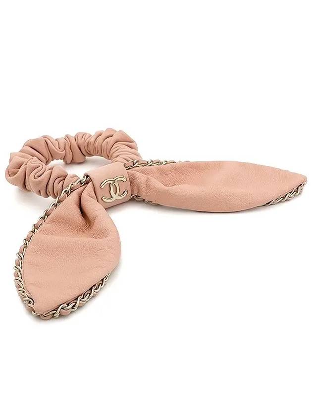 Chain trim ribbon scrunch pink champagne gold 4ET0937 - CHANEL - BALAAN 1