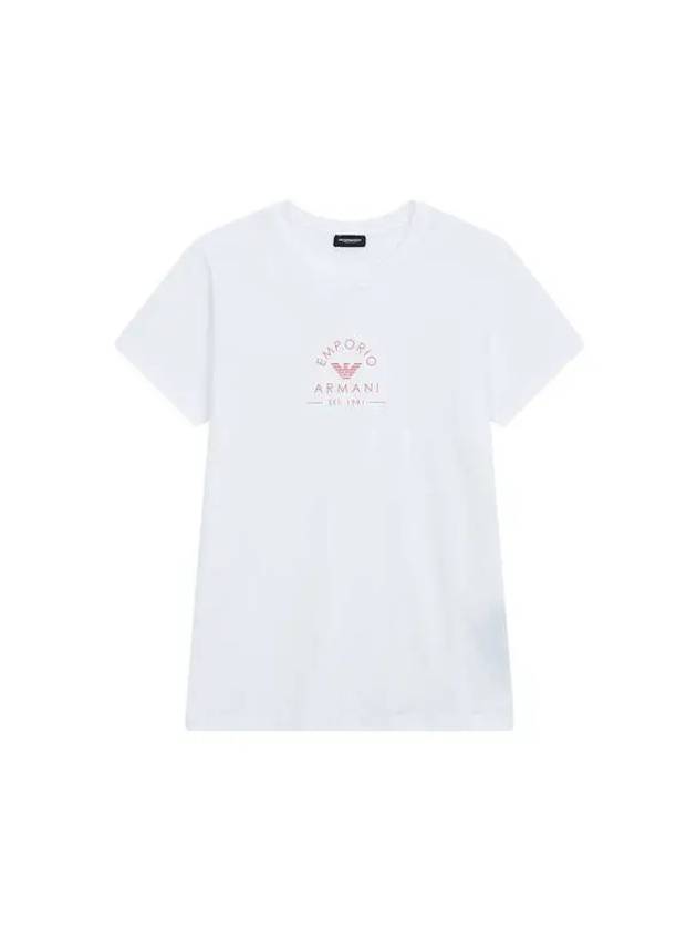 UNDERWEAR Women s Round Logo Lounge T Shirt White - EMPORIO ARMANI - BALAAN 1