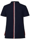 Center Back Stripe Classic Cotton Pique Relaxed Fit Short Sleeve T-Shirt Navy - THOM BROWNE - BALAAN 4