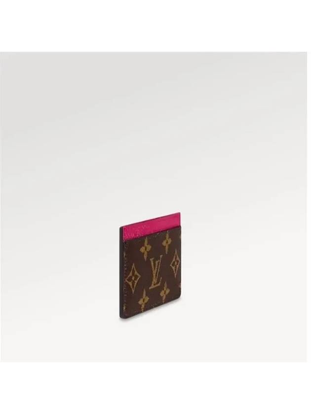 Monogram Card Wallet Brown Fuchsia - LOUIS VUITTON - BALAAN 4