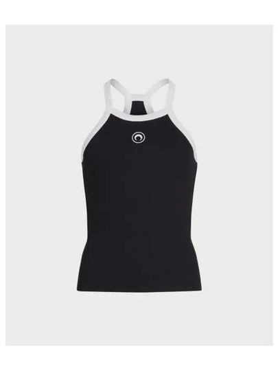 WOMEN S ORGANIC COTTON RIB 2X2 TANK TOP BLACK - MARINE SERRE - BALAAN 1