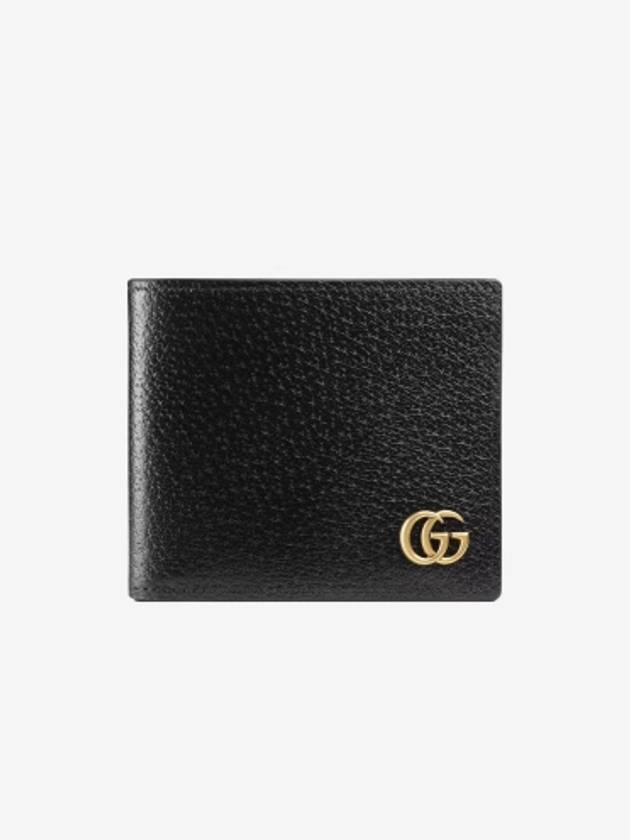 GG Marmont Leather Bi Fold Wallet Black Gold - GUCCI - BALAAN 2