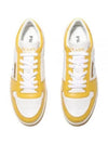 Men's Downtown Triangle Logo Leather Low Top Sneakers White Sun - PRADA - BALAAN 2