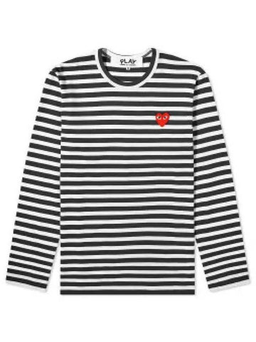 AZ T164 051 1 P1T164 AX Red Heart Waffen Stripe Long Sleeve T shirt 929214 - COMME DES GARCONS - BALAAN 1