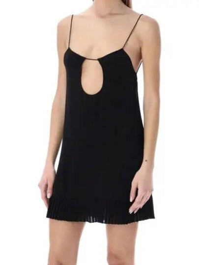 Backless Viscose Short Dress Black - SAINT LAURENT - BALAAN 2