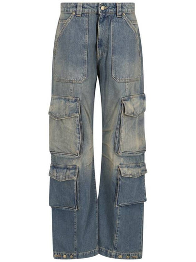 Distressed Finish Denim Wide Jeans Blue - GOLDEN GOOSE - BALAAN 2