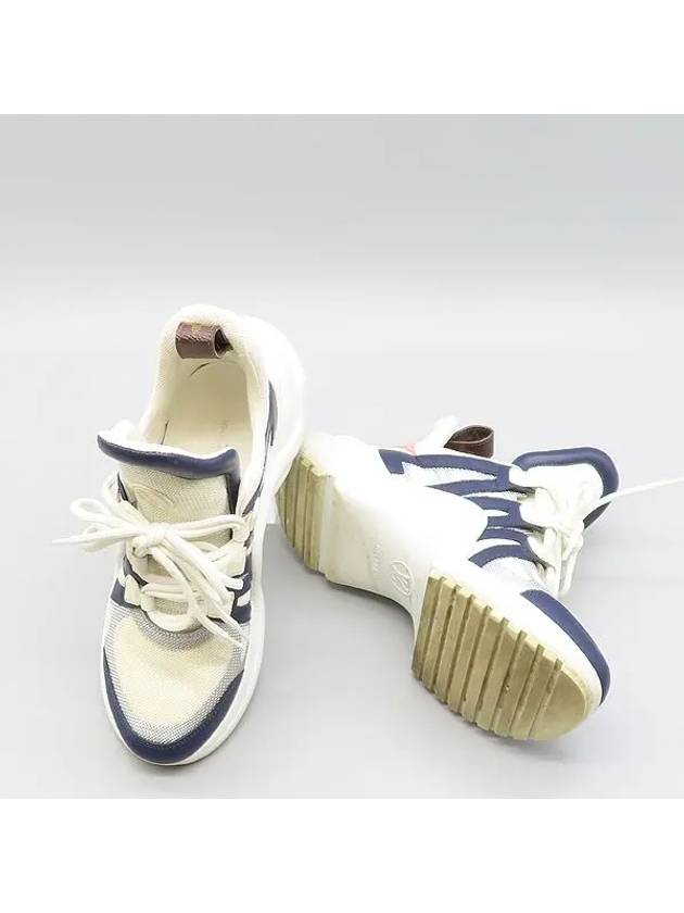 1A4NGQ White Blue Leather Graffiti LV Archlight Women s Sneakers 240 - LOUIS VUITTON - BALAAN 3