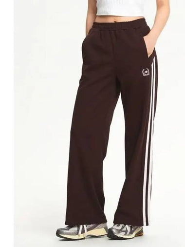 NBMLE4W142 WOMEN Essential Track Wide Pants BROWN - NEW BALANCE - BALAAN 1