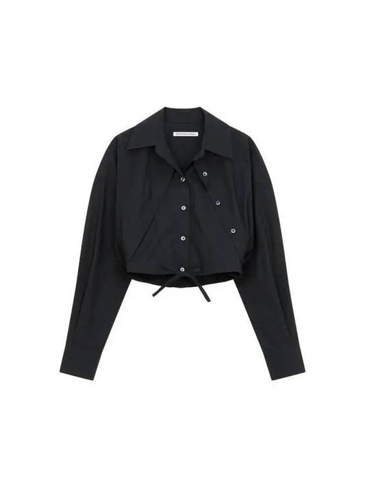 Double layered cropped shirt black - ALEXANDER WANG - BALAAN 1