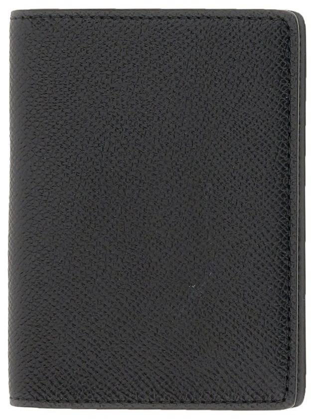 Stitched Bi-Fold Leather Card Wallet Black - MAISON MARGIELA - BALAAN 3