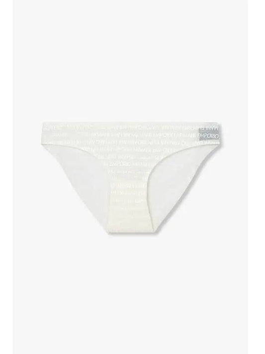 UNDERWEAR Women s Embroidered Logo Pattern Mesh Briefs Cream - EMPORIO ARMANI - BALAAN 1