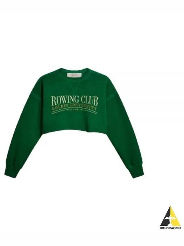 Crop Top Roundneck Long Sleeve T-Shirt Green - GOLDEN GOOSE - BALAAN 2