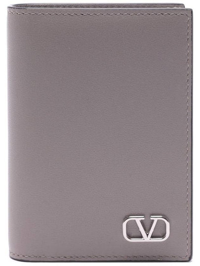 V Logo Half Wallet Grey - VALENTINO - BALAAN 2