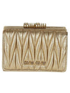 Matelasse bifold wallet gold - MIU MIU - BALAAN.