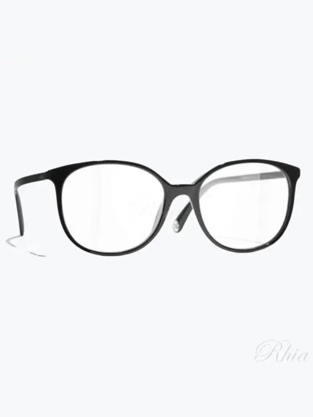 Eyewear logo temple oval frame glasses horn rim 0CH3432 C501 - CHANEL - BALAAN 1