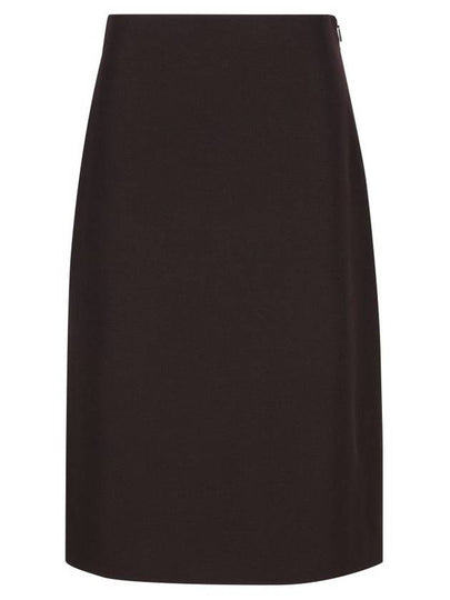 Grand de Poudre Wool Pencil Skirt Burgundy - FENDI - BALAAN 2