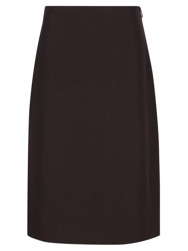 Grand de Poudre Wool Pencil Skirt Burgundy - FENDI - BALAAN 1