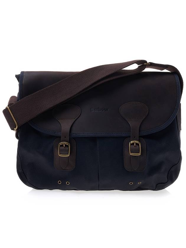 Taras Waxed Leather Cross Bag Navy - BARBOUR - BALAAN 2