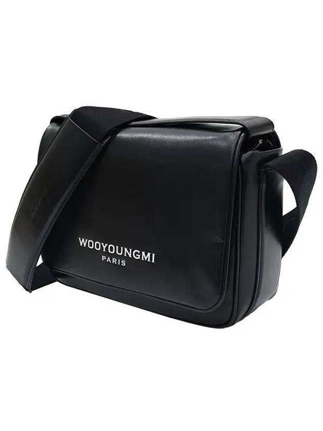 Logo Leather Messenger Bag Black - WOOYOUNGMI - BALAAN 3