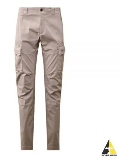 Stretch Sateen Ergonomic Logo Cargo Straight Pants Grey - CP COMPANY - BALAAN 2