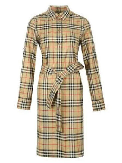 Vintage Check Belted Short Dress Beige - BURBERRY - BALAAN 2