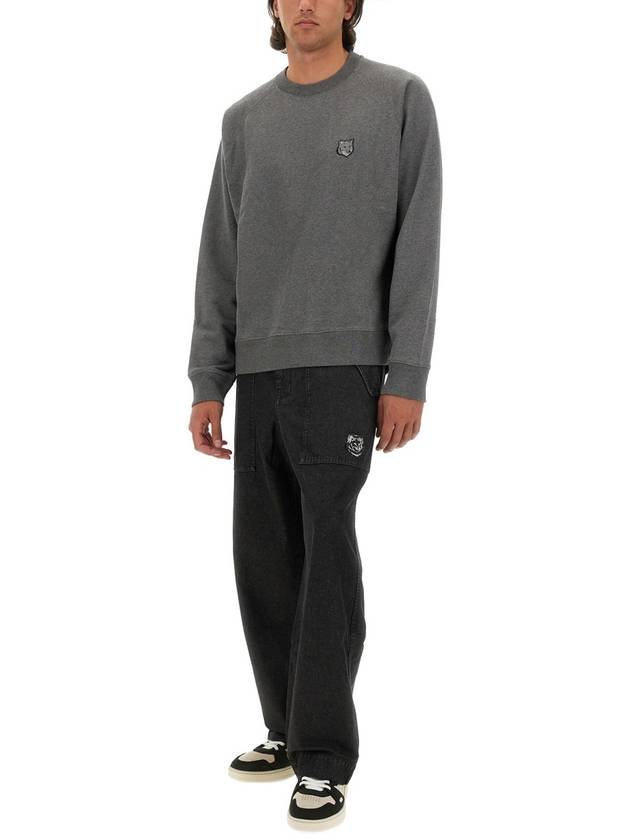 Bold Fox Head Patch Oversized Sweatshirtt Grey - MAISON KITSUNE - BALAAN 3