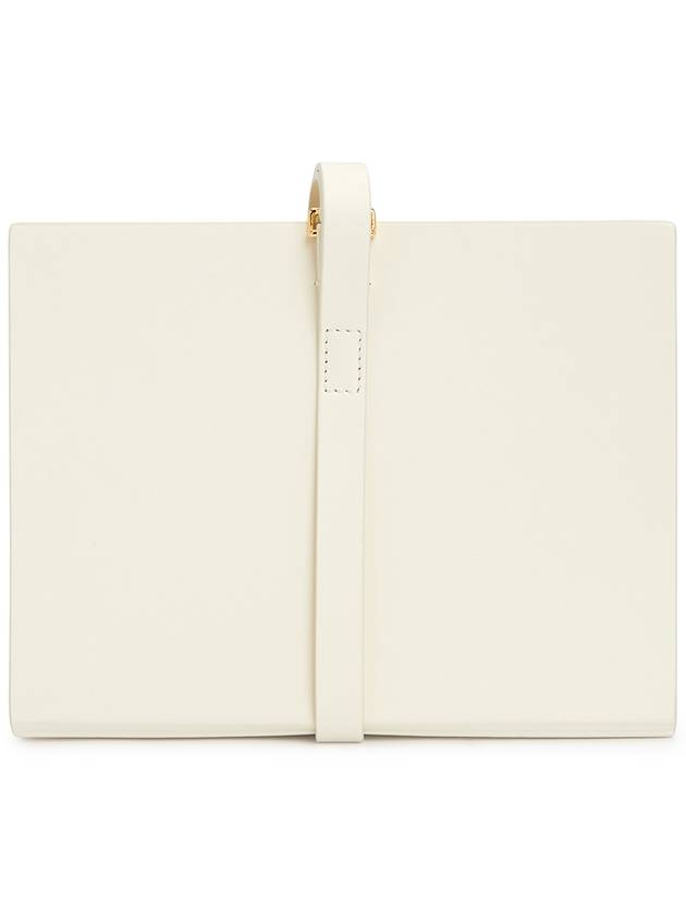 Small Book Logo Detail Leather Clutch Bag White - MARNI - BALAAN 5