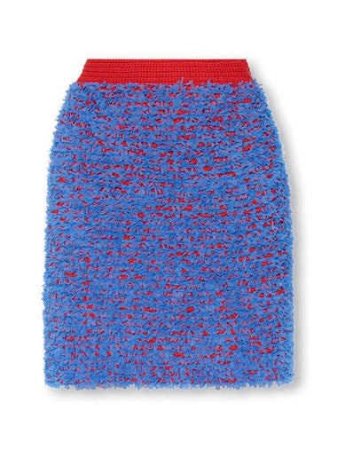 Tory Burch Textured Skirt, Women's, Blue - TORY BURCH - BALAAN 1