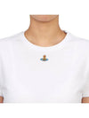 Embroided ORB Peru Short Sleeve T-Shirt White - VIVIENNE WESTWOOD - BALAAN 8